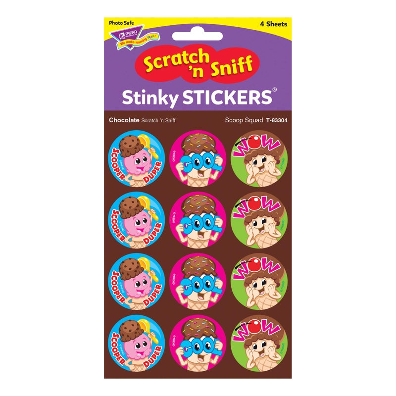 Trend Enterprises Trend Scoop Squad/Chocolate Stinky Stickers, Classroom Incentives, 48 Count - Image 4